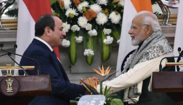 ناريندرا مودي رئيس وزراء الهند والرئيس عبد الفتاح السيسي