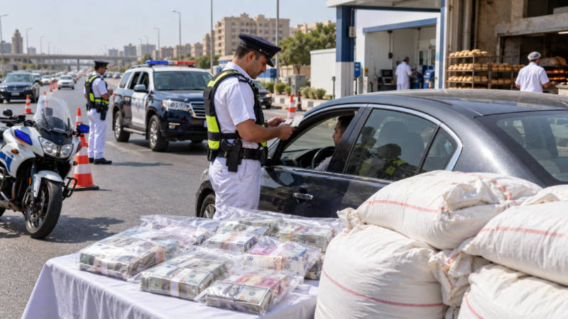 ضبط عملات أجنبية و7 أطنان دقيق